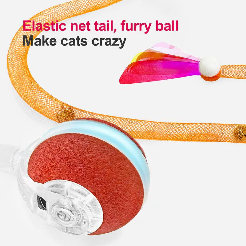 Interactive Agile Cat Ball with Elastic Tail - Motion Activated Automatic Toy for Indoor Cats