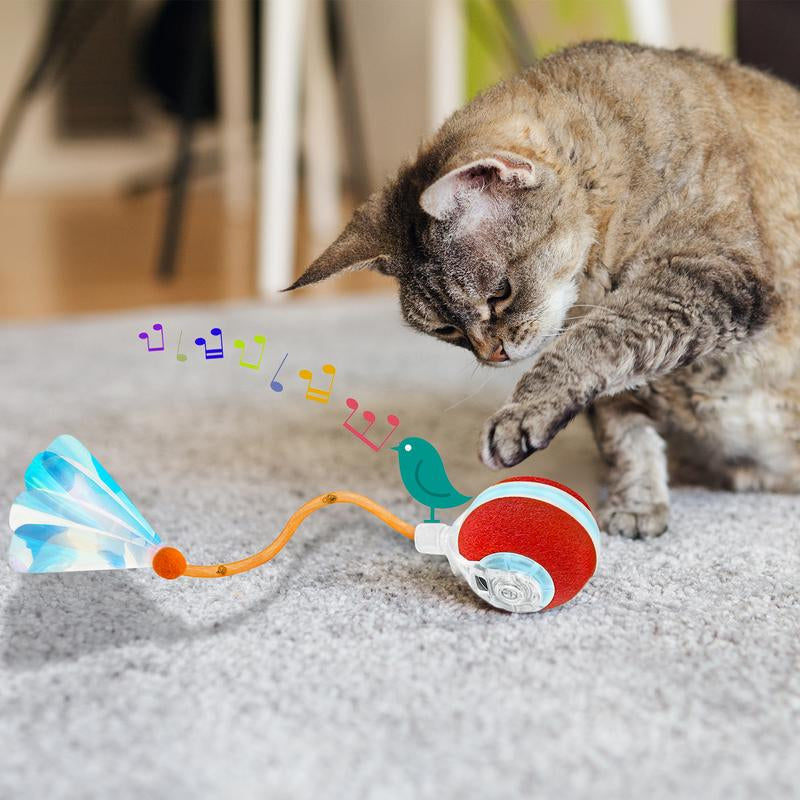 Interactive Agile Cat Ball with Elastic Tail - Motion Activated Automatic Toy for Indoor Cats